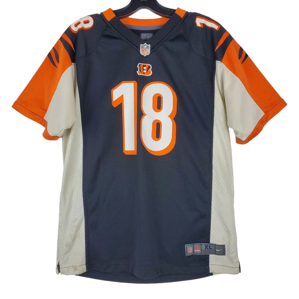 CINCINNATI BENGALS Jersey YOUTH XL 18-20 Black NIKE AJ GREEN #18 NFL Football